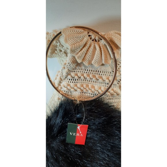 Vera Fuzzy Black Hand bag, evening bag NWT - Picture 3 of 4